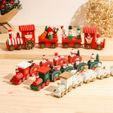 Merry Christmas Wooden Train Ornament Christmas Decoration For Home Santa Claus Gift Natal Navidad Noel 2022 New Year Xmas Decor